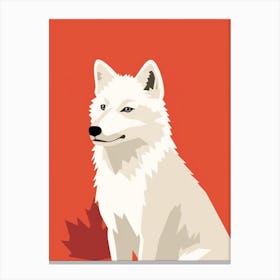 Arctic Fox Simple Illustration 4 Canvas Print