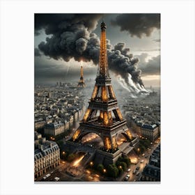 Eiffel Tower Down Canvas Print