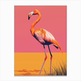Greater Flamingo East Africa Kenya Tropical Illustration 6 Canvas Print