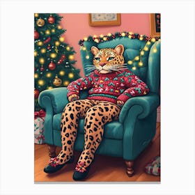 Christmas Leopard Canvas Print