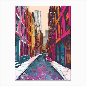 Tribeca New York Colourful Silkscreen Illustration 3 Canvas Print
