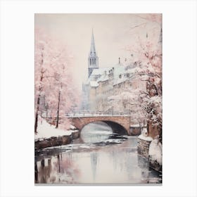 Dreamy Winter Painting Strasbourg France 2 Canvas Print