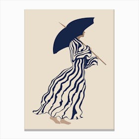 Woman Holding An Umbrella Canvas Print