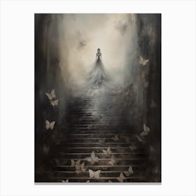 Woman and Butterfly Canvas Print