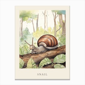 Beatrix Potter Inspired  Animal Watercolour Snail Canvas Print