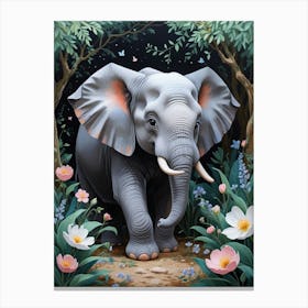 Elephant In The Forest Canvas Print