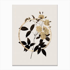 Gold Ring Lady Banks' Rose Glitter Botanical Illustration n.0267 Canvas Print