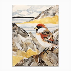 Bird Illustration Sparrow 4 Canvas Print