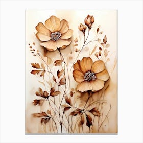 Brown Flowers Canvas Print