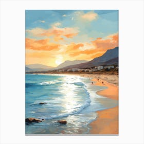 A Vibrant Painting Of Elafonisi Beach Crete Greece 3 Canvas Print