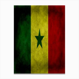 Senegal Flag Texture Canvas Print