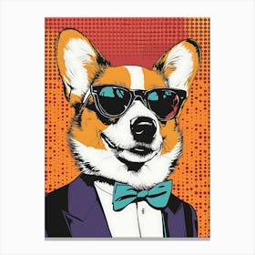 Corgi In A Suit 2 Canvas Print