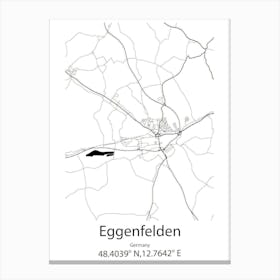 Eggenfelden,Germany Minimalist Map Canvas Print