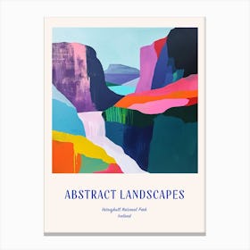 Colourful Abstract Vatnajkull National Park Iceland 3 Poster Blue Canvas Print