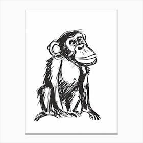 B&W Chimpanzee Canvas Print