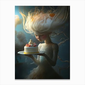 Girl With A Cake 1 Canvas Print