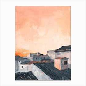 Mexico City Rooftops Morning Skyline 3 Canvas Print