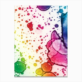 Abstraction Watercolor Bubbles Of A Rainbow After Rain Canvas Print