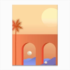 Sand And Palm Trees — boho travel poster Canvas Print