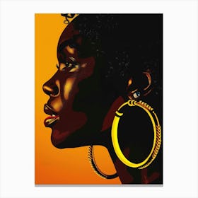 African Woman With Hoop Earrings 6 Canvas Print