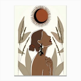 Sun And The Woman Canvas Print