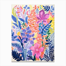Colourful Botanical Risograph Style 31 Canvas Print