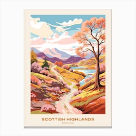 Scottish Highlands Scotland Hike Poster Canvas Print