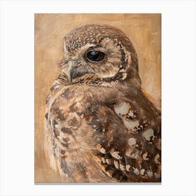 Collared Scops Owl Painting 2 Canvas Print