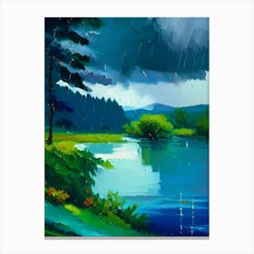 Rain Water Landscapes Waterscape Impressionism 1 Canvas Print
