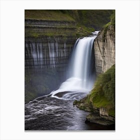 High Force Waterfall, United Kingdom Realistic Photograph (1) Canvas Print