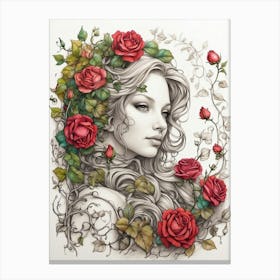 Rose girl Canvas Print