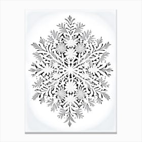 Cold, Snowflakes, William Morris Inspired 1 Canvas Print