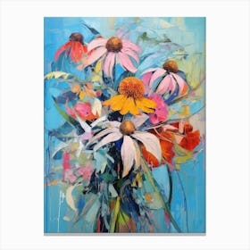 Abstract Flower Painting Coneflower 3 Canvas Print
