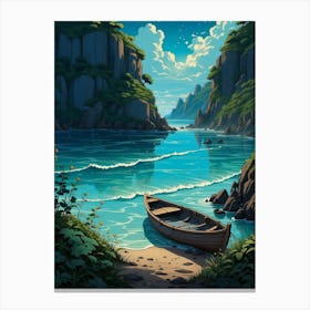 Boat On The Beach Canvas Print