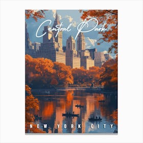 Autumn Serenity: Central Park NYC Fall Poster Canvas Print