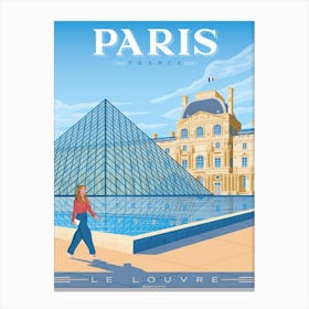 Paris France Le Louvre Museum Pyramids Canvas Print