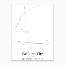 California,United States Minimalist Map Canvas Print