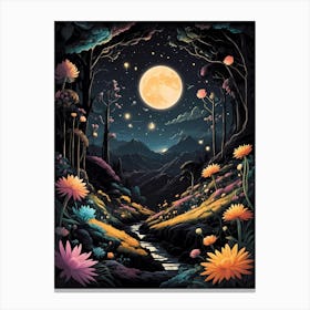 Moonlight In The Forest 1 Canvas Print