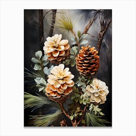 Pine Cone Holiday Canvas Print