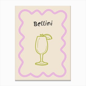 Bellini Doodle Poster Lilac & Green Canvas Print