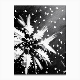 Fragile, Snowflakes, Black & White 5 Canvas Print