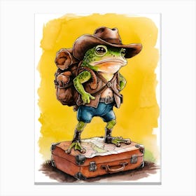 Frog In Hat Canvas Print