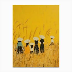 Women In A Wheat Field Canvas Print