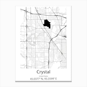 Crystal Lake,United States Minimalist Map 1 Canvas Print