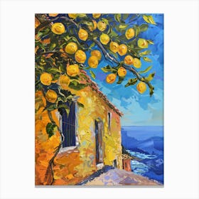 Lemons By The Sea Canvas Print