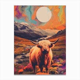 Highland Cattle Space Collage 4 Canvas Print