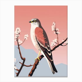 Minimalist Eurasian Sparrowhawk 1 Illustration Canvas Print