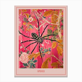 Floral Animal Painting Spider 1 Poster Canvas Print