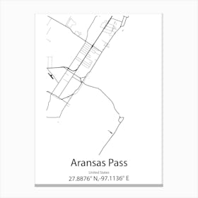 Aransas Pass,United States Minimalist Map Canvas Print