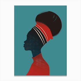 Silhouette Of African Woman 26 Canvas Print